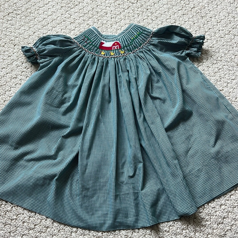 24m Handmade smocked farm dress!
